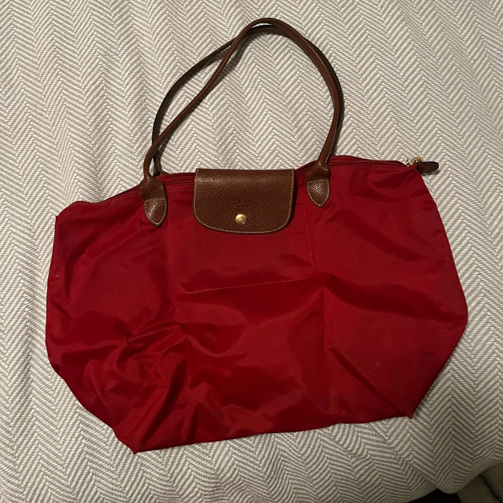 Longchamp Le Pliage Red Tote